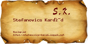 Stefanovics Karád névjegykártya